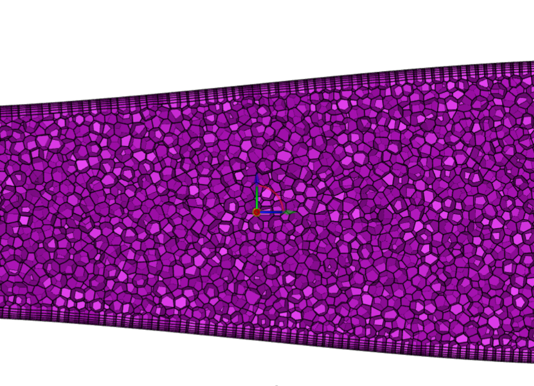 Heat exchanger duct mesh cross section