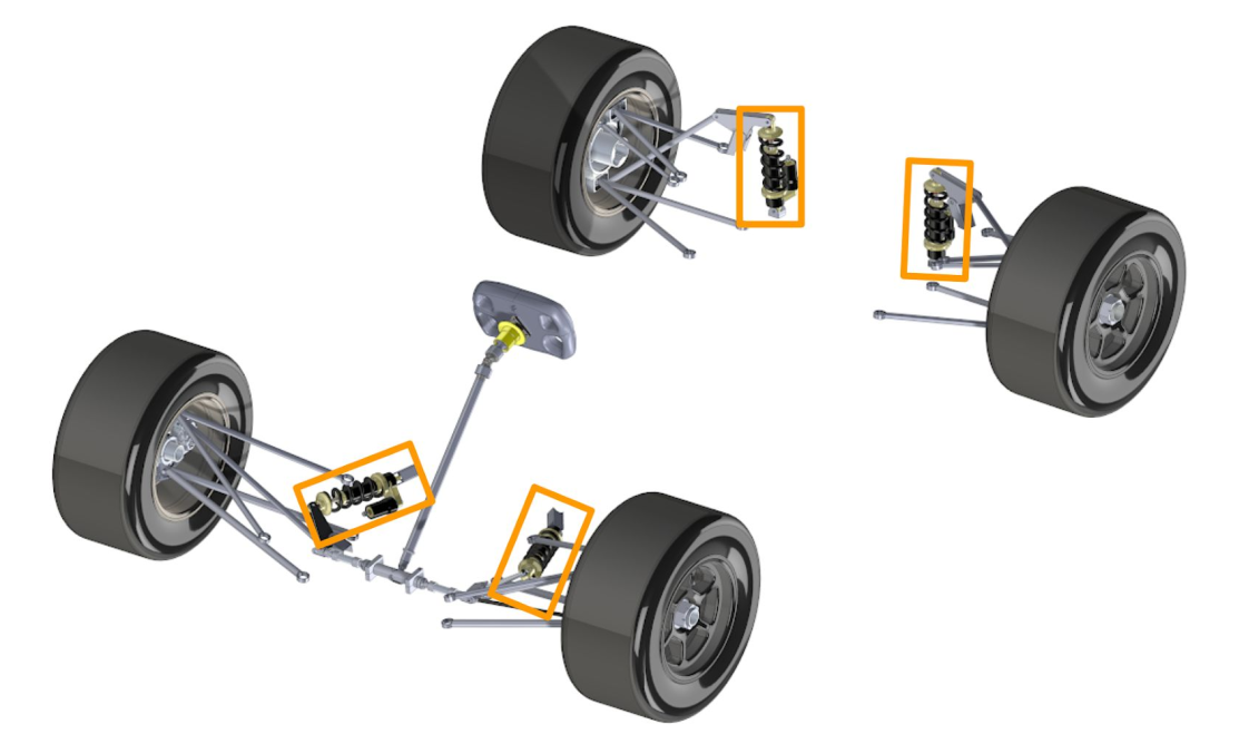 Vehicle coilover locations